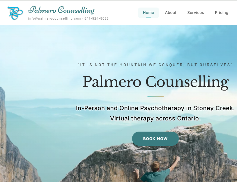 Palmero Counselling - Website Screenshot