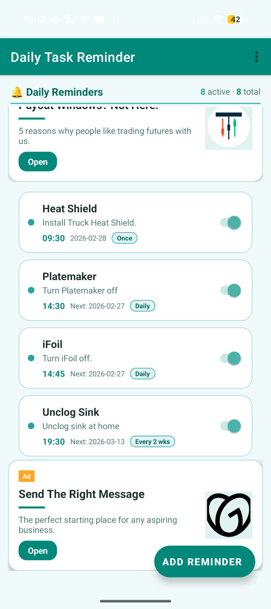Daily Task Reminder - Task List